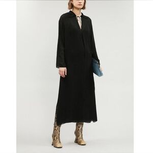 Theory Black Silk Sailor Caftan